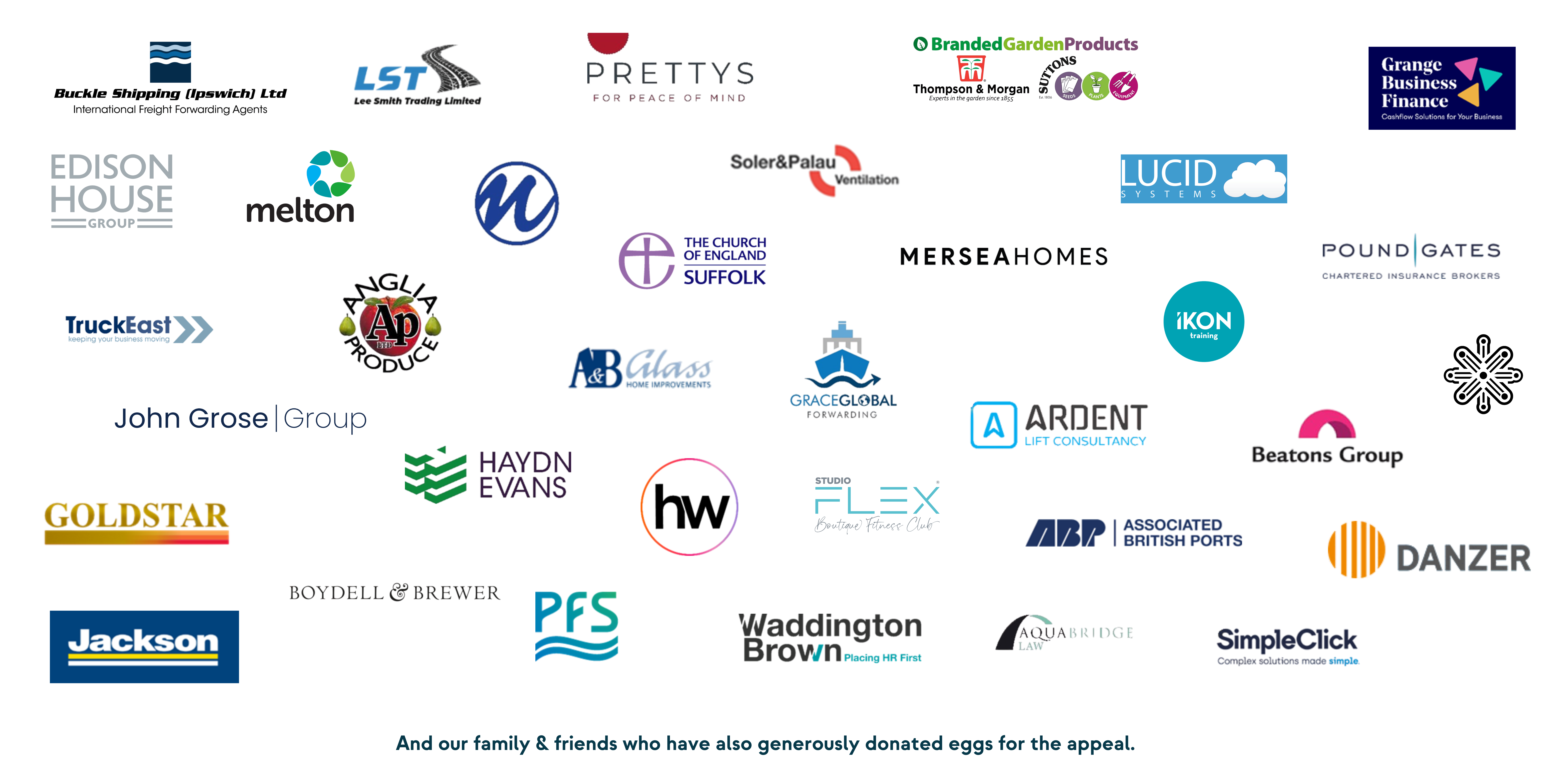 Companies who donated to Easter Egg Appeal 